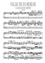Téléchargez l'arrangement pour piano de la partition de Clavier bien tempéré, fugue en Do mineur en PDF
